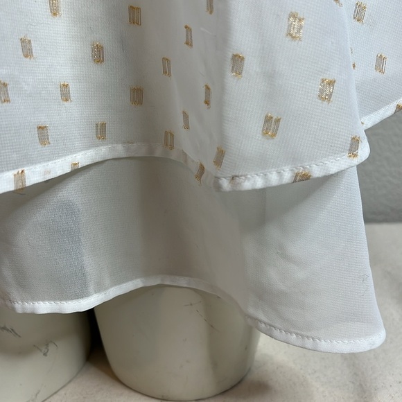 : Lane Bryant White & Gold Sheer Layered Tank Top - Size 14 - Picture 6 of 7